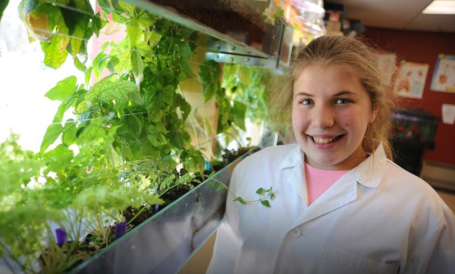 CBI Grade 7 student Rebecca Pye is really learning a lot in the school's science club (Photo credit: The Western Star)