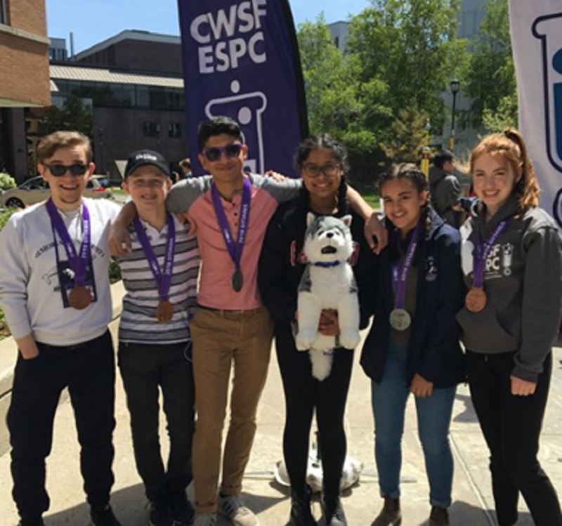 Team NL Science: (l-r) Mitchell Hynes, Henley Mullins, Aaron Sarkar, Oishi Hawlader, Jasmine Rahman, Erin Burt