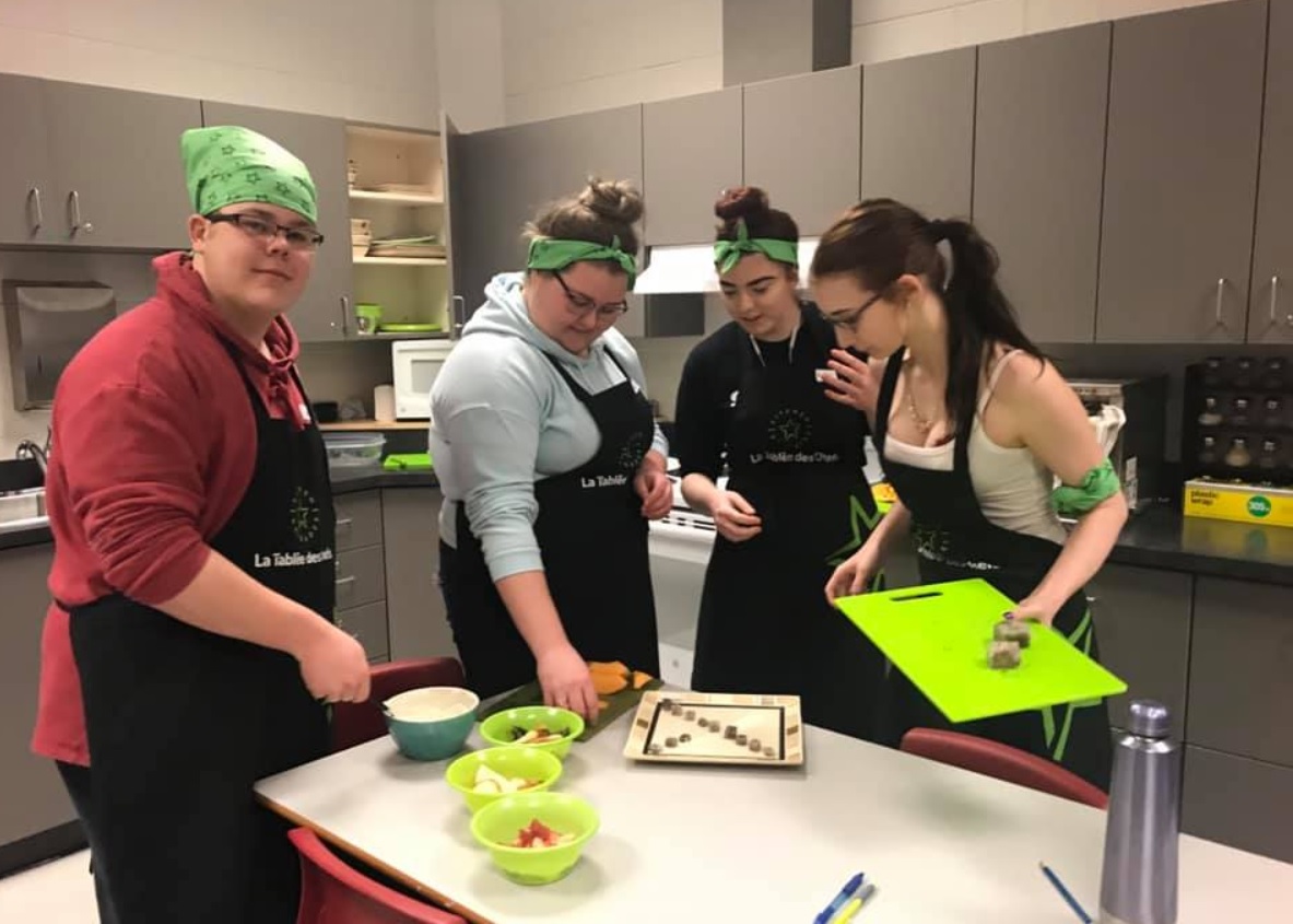 Students practise their new skills during WVH's Kitchen Brigade Program.