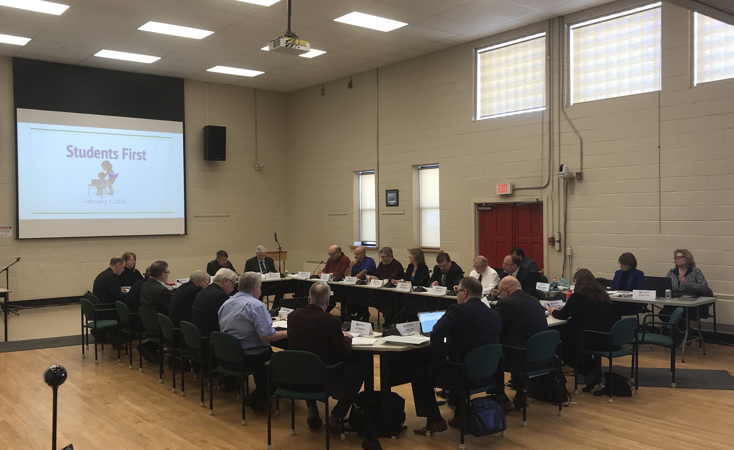 Trustees gather for their public meeting on February 1